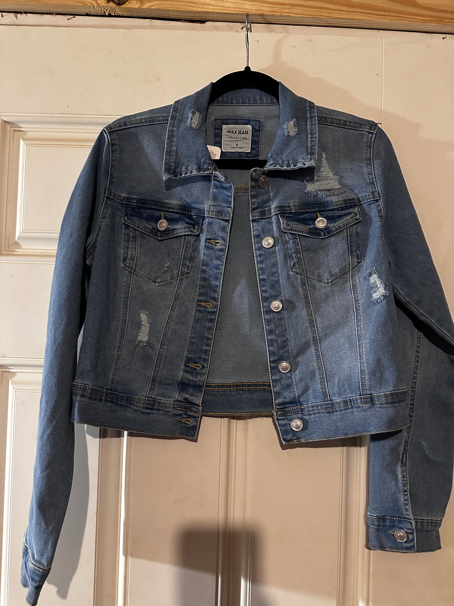 BOOTSTITCH DESTRUCTED JEAN DENIM JACKET: LIGHT