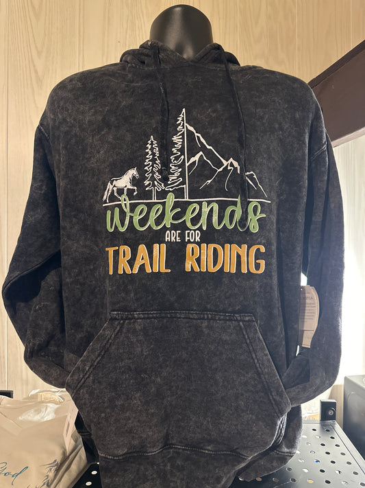 Trail Riding Black Hoodie