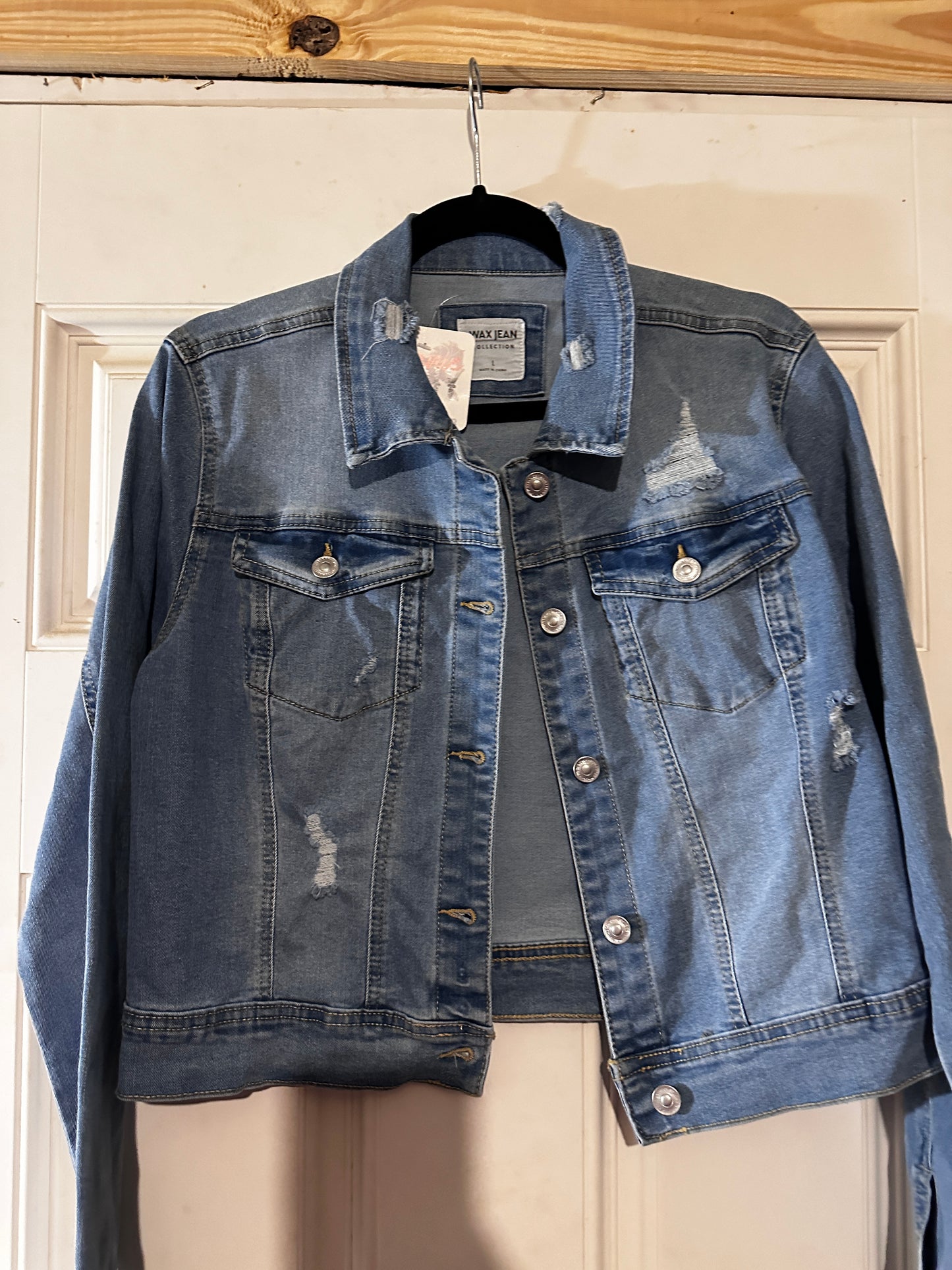 BOOTSTITCH DESTRUCTED JEAN DENIM JACKET: LIGHT